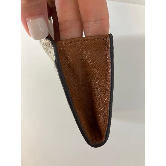 MICHAEL KORS, SMALL IVORY, BROWN SIGNATURE LEATHER WALLET - Picture 6 of 10